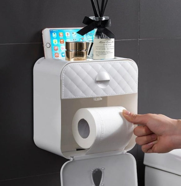 Waterproof Wall Mount Toilet Paper Holder Shelf Tray Roll Paper Towel Holder