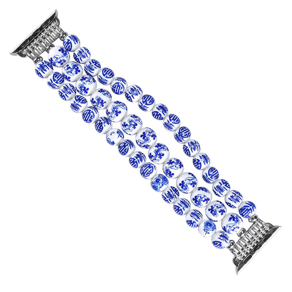 Ceramic Beads Stretch Bracelet Stylish Jewelry Apple Watch Band for iWatch 42mm 38mm 44mm 40mm Series 4 3 2 1