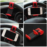 Universal Car Steering Wheel Clip Mount Holder for iPhone 8 7 7Plus 6 6s Samsung Xiaomi Huawei Mobile Phone GPS