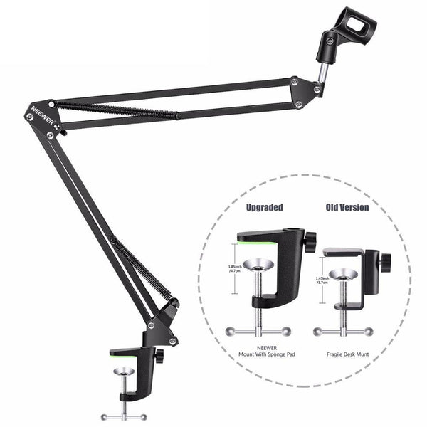 Microphone Stand Mic Holder and Table Mounting Clamp Metal Mount Kit-NB35-Black