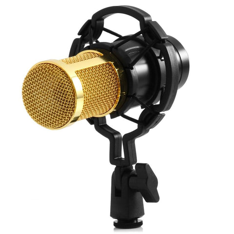 3.5mm Wired Condenser Sound Microphone With Shock Mount For Recording Broadcasting-BM800