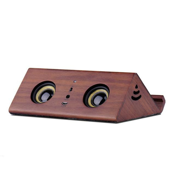 Intelligent Phone Induction Wooden Bluetooth Speaker with Stand Dock