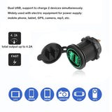 12-24V 4.2A LED USB Socket Charger Waterproof Power Adapter for Car Boat Motorcycle