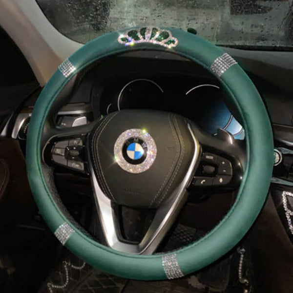 Emerald Green Car Steering Wheel Cover Accessories Women Bling