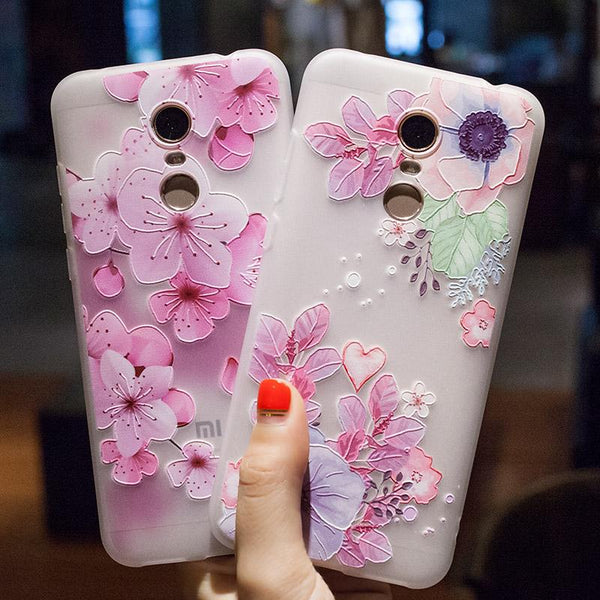 3D Soft Silicone Back Cover Floral Patterned Phone Cases For Huawei P10 P20 P9 P8 Lite