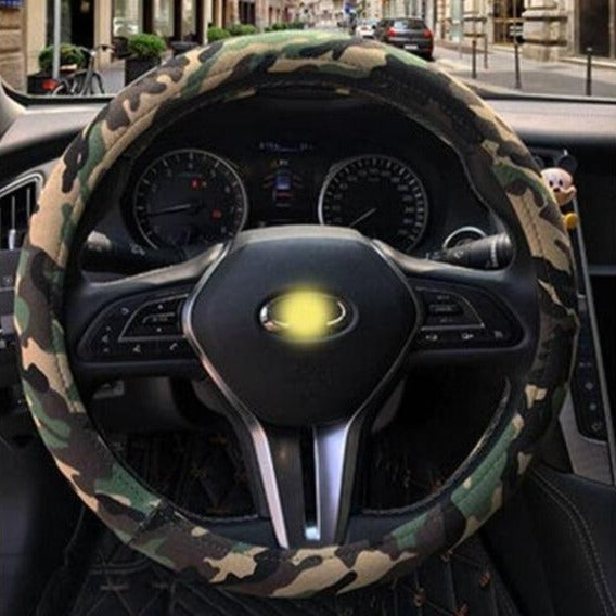 Camo Steering Wheel Covers Universal Fit 38cm 15"