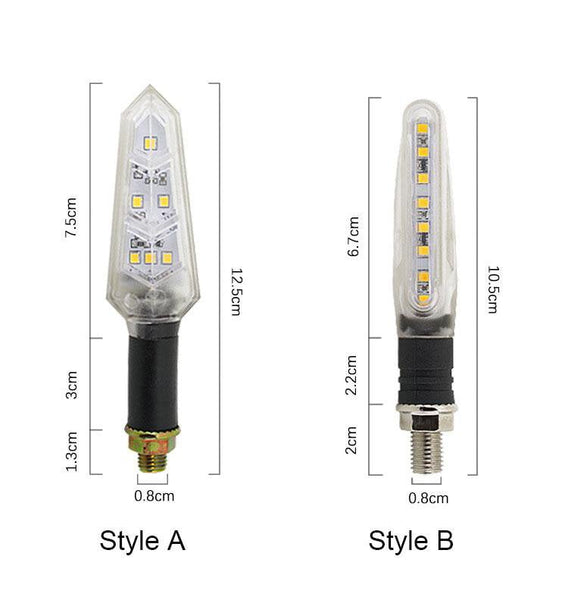1PC Universal flowing water flicker led motorcycle turn signal Indicators Blinkers Flexible Bendable Amber light lamp