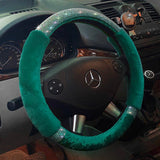Winter Warm Luxury Fluffy Diamond Steering Wheel Cover For Women-LF235