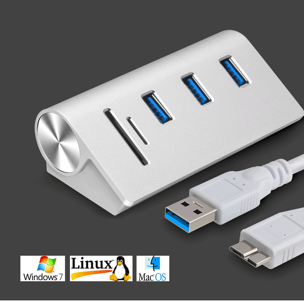 Mullti USB 3.0 Hub 3 Port Splitter Adapter Power Interface SD TF Card Reader For MacBook Air Computer Laptop