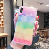 Cute Gradient Bling Glitter Rainbow iPhone Cases For iPhone 6 6S 7 8 Plus 10 X XR XS 11 Pro Max