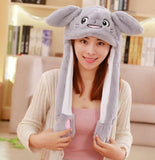 Adults Kids Funny Hats Animals Bunny Hats With Moving Ears