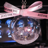 Crystal Cat Ball Hanging Ornament Car Rear View Mirror Charms