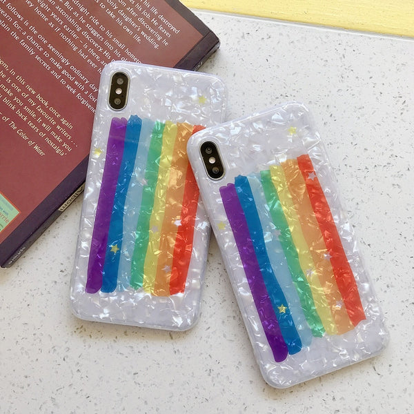 Cute Gradient Bling Glitter Rainbow iPhone Cases For iPhone 6 6S 7 8 Plus 10 X XR XS 11 Pro Max