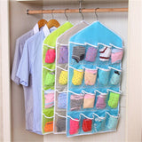 16 Pockets Clothes Socks Underwear Storage Rack Closet Wardrobe Hanging Organizer
