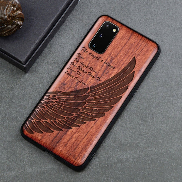 Ultra Silicon  Carved Skull Elephant Wood Phone Case Cover For Samsung Galaxy s20 s10 s10+ note 10 plus Samsung s20