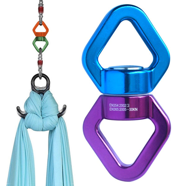 360° Rotator Swing Spinner Rope Swivel Connector Safety Rotational Device for Rope Climbing Hammock Swing Hanging (30KN)