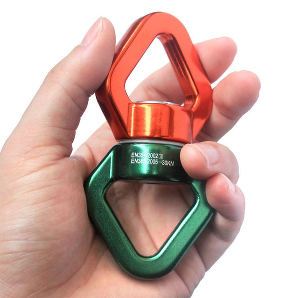 360° Rotator Swing Spinner Rope Swivel Connector Safety Rotational Device for Rope Climbing Hammock Swing Hanging (30KN)