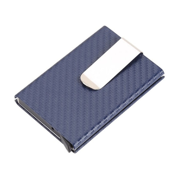 Automatic Slide Card Case Carbon Fiber Metal Purse Business Titanium Aluminum Wallet