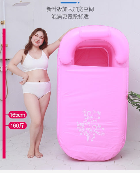 1.6M Adult Portable PVC Inflatable Bath Tub Folding Barrel Tub Spa