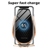 Super Fast Wireless Charging Wireless Car Charger Infrared Smart Sensor Automatic Clamping Car Charging Pad Phone Holder for Iphone Samsung