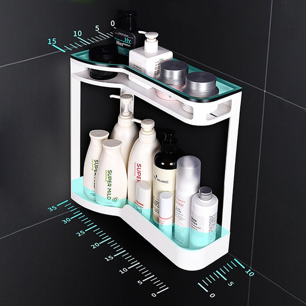 Punch-free Bathroom Storage Rack Shower Shampoo Holder Storage Rack Organizer