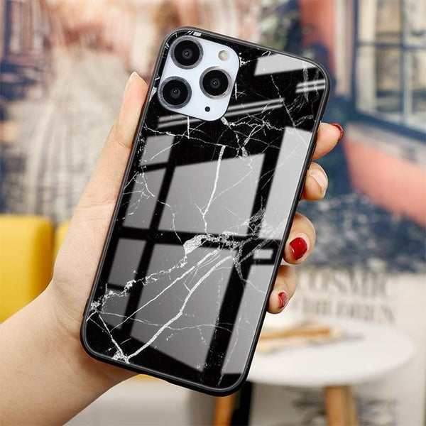 Tempered Glass TPU Phone Cases For iPhone XR XS X 11 Pro Max Cover For iPhone SE 2020 7 8 6 Plus