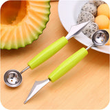 2in1 Ice Cream Big Ball Scoop Spoon Baller Watermelon Fruit Carving Knife Cutter