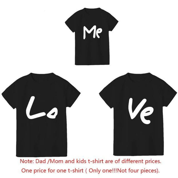 Family Matching Clothes Apparel & Accessories Letter Print T-shirt Short Sleeve Tops