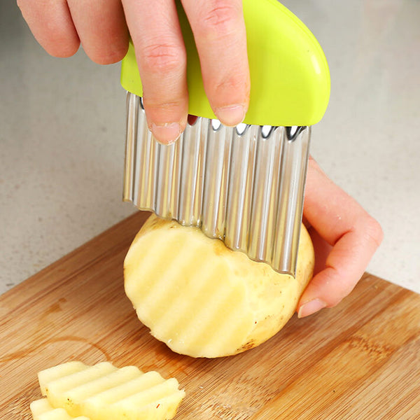 Stainless Steel Potato Wavy Cutter Knife Vegetable Cutter Shredder