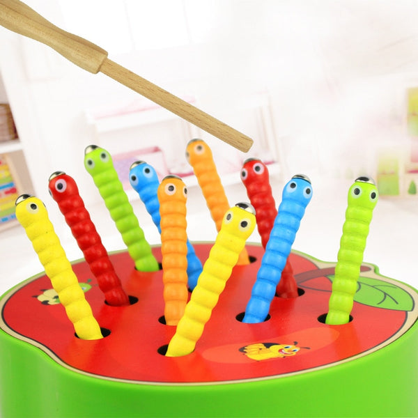 Catch Worms Game Toy 3D Puzzle Baby WoodenToys