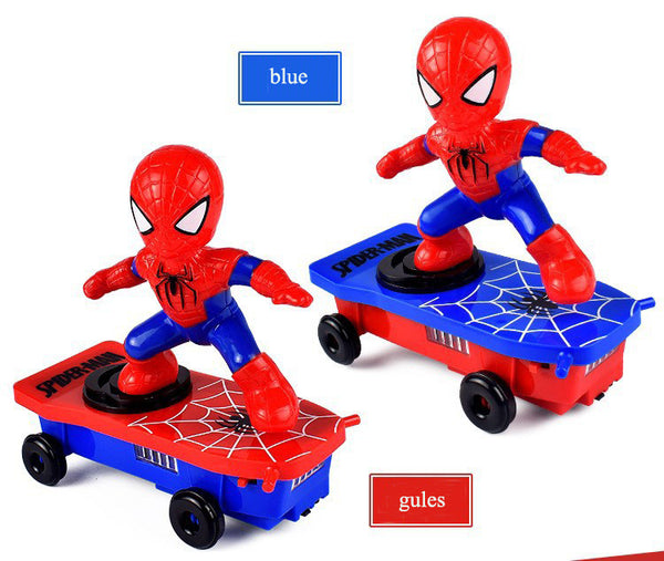 360 degree Spin Music Light Stunt Scooter Skateboarding Spider-Hero Kids Toys