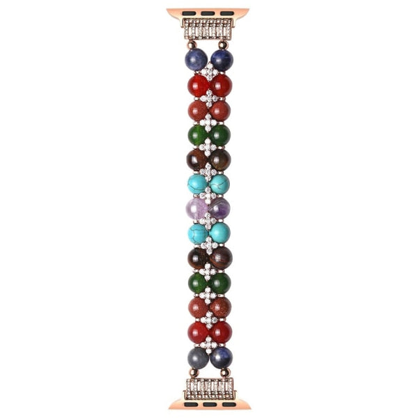 Beaded Jewelry Wristband Strap for Apple Watch Band 38mm/40mm/42mm/44mm Women Stretchy Bling Bracelet For Iwatch SE Series 6/5/4/3