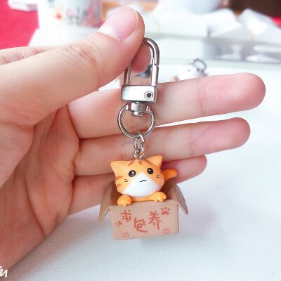 Cute Little Box Cat KeyChain Keyring Animal Jewelry Dating Anniversary Gift