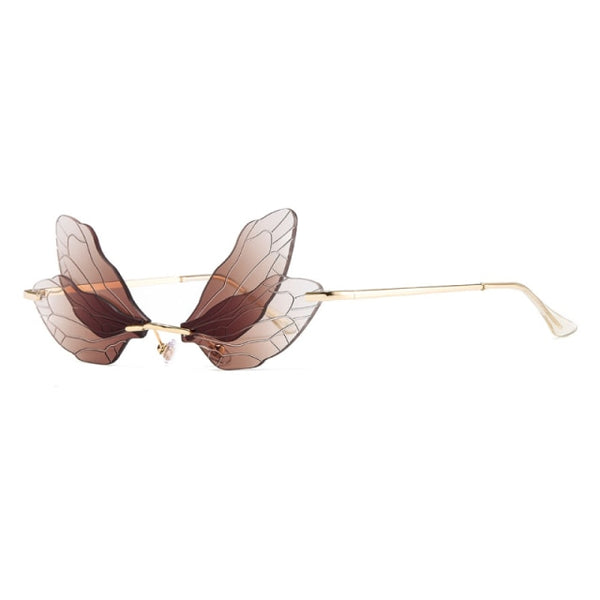 Men Women Metal Frameless Anti-Reflective Funny Butterfly Sunglasses Party Supplies