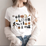 Womens Boo Yah Funny Cute Skull Pumpkin Halloween Fall Ghost T shirt