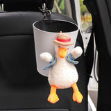 Cute Duck Back Seat Hanging Trash Creative Duck Car Trash Can Car Storage Box