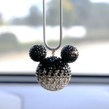 Mickey Bling Crystal Car Mirror Hanging Accessories For Girls Women