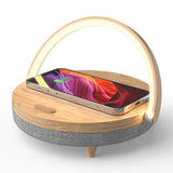 Wood Bluetooth Speaker Wireless Chargers with LED lamp and Mobile Phone Holder