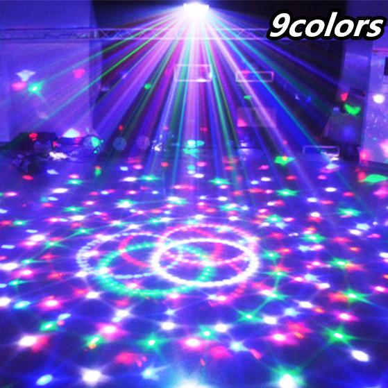 Crystal Magic Ball Led Stage Lamp 9 Colors 27W 21 Mode Disco Laser Light