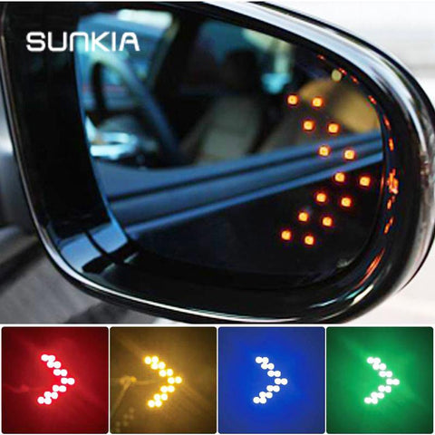 2Pcs/Lot Car Styling 14 SMD LED Turn Signal Light For Car Rear View Mirror Arrow Panels Indicator Free Shipping