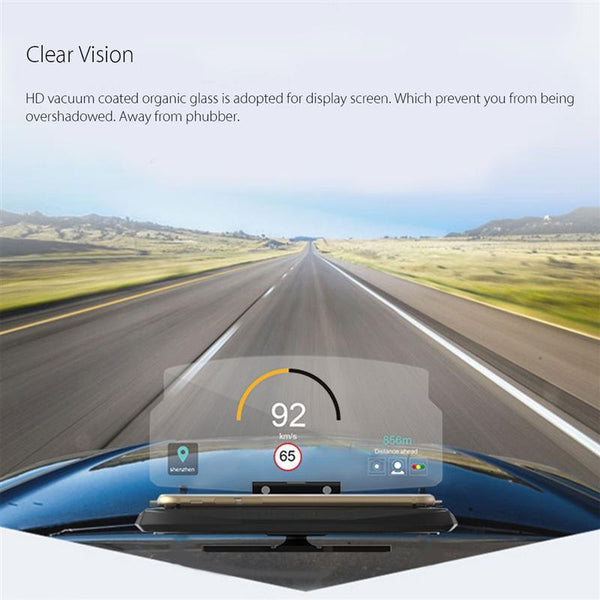 Universal Car HUD Head Up Display  Windscreen Projector Mobile Phone Holder Multifunction 6.5 Inch For iPhone For Samsung GPS