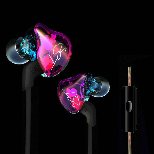 HIFI Bass Noise Cancelling Earbuds Colorful BA+DD In Ear Earphone Hybrid Headset With Mic Replaced Cable
