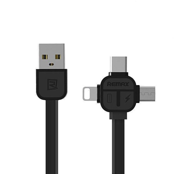TPE  Charger Cable 3in1 Type C 8pin USB Cable to Micro USB Data Cable For Iphone7/6/Xiaomi