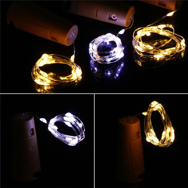 2M 20-LED Glass Craft Bottle Fairy String Light Valentines Wedding Decoration Lamp