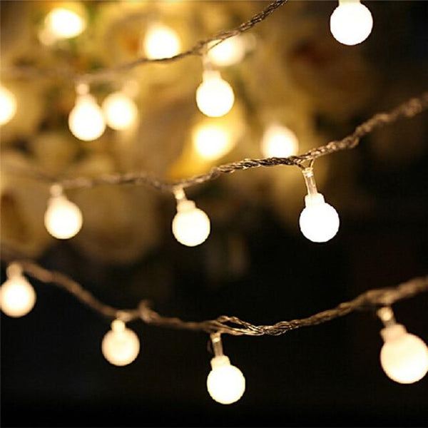80Led Cherry Balls Fairy String Decorative Lights Battery Operated Outdoor Patio Garland Decoration