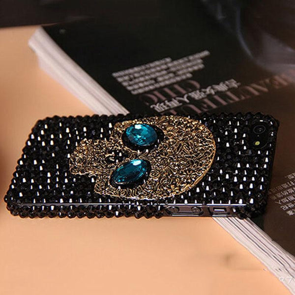 Diamond Bling Rhinestone Skull Fashion Phone Cover Cases For iPhone 5 5s 6 6S 7 8 Plus Samsung S8 S7 S6 Edge Case