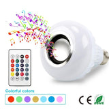 Smart E27 RGB Bluetooth Speaker Dimmable Wireless LED Bulb 12W Music Playing with Remote Control