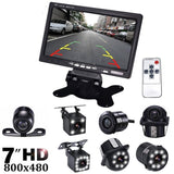 7 Inch LCD Color Display Screen Car Rear View DVD VCR Monitor With LED Lights Night Vision Backup Reverse Camera