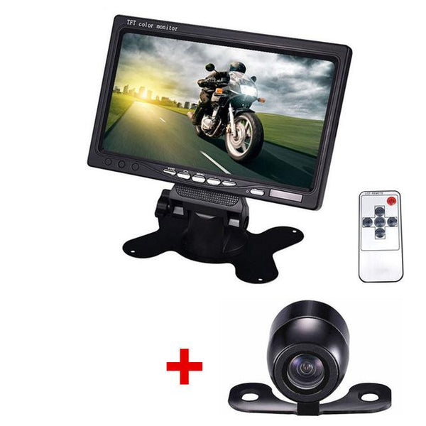 7 Inch LCD Color Display Screen Car Rear View DVD VCR Monitor With LED Lights Night Vision Backup Reverse Camera