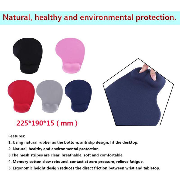 Silicone Wrist Rest Support Mouse Pad PU Anti-slip Hand Pillow Memory Cotton Gaming Mouse Pad Mat